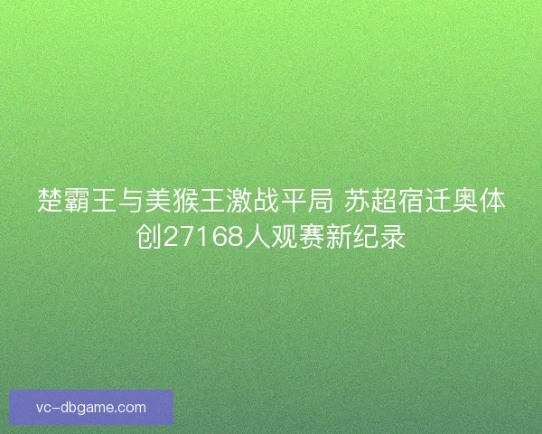 楚霸王与美猴王激战平局 苏超宿迁奥体创27168人观赛新纪录