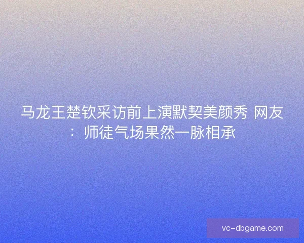 马龙王楚钦采访前上演默契美颜秀 网友：师徒气场果然一脉相承
